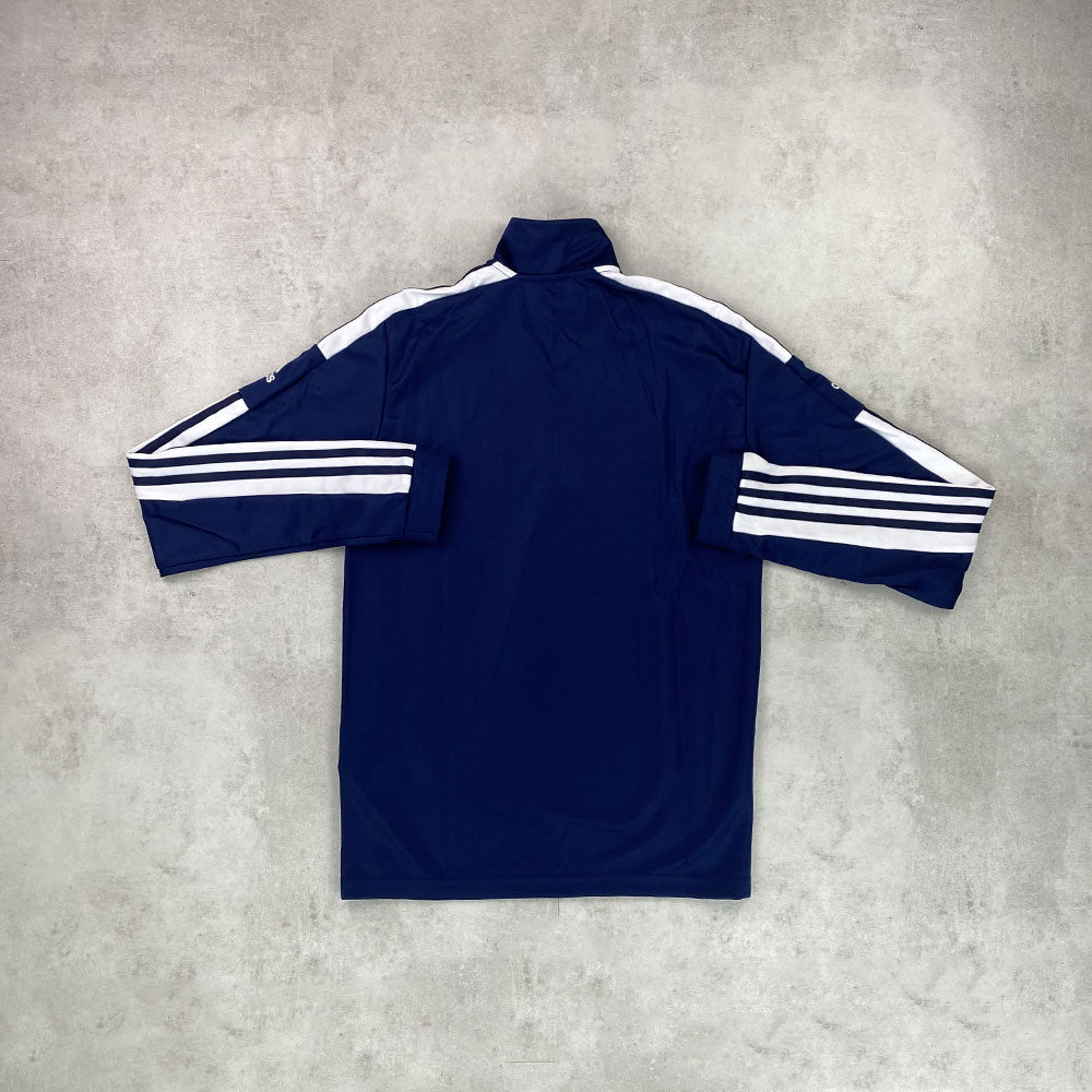Adidas 3 Stripe Half Zip Blue/ White