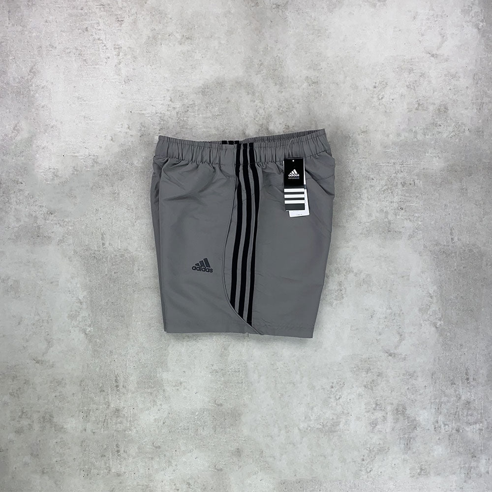 adidas running shorts grey and black pockets drawstring 