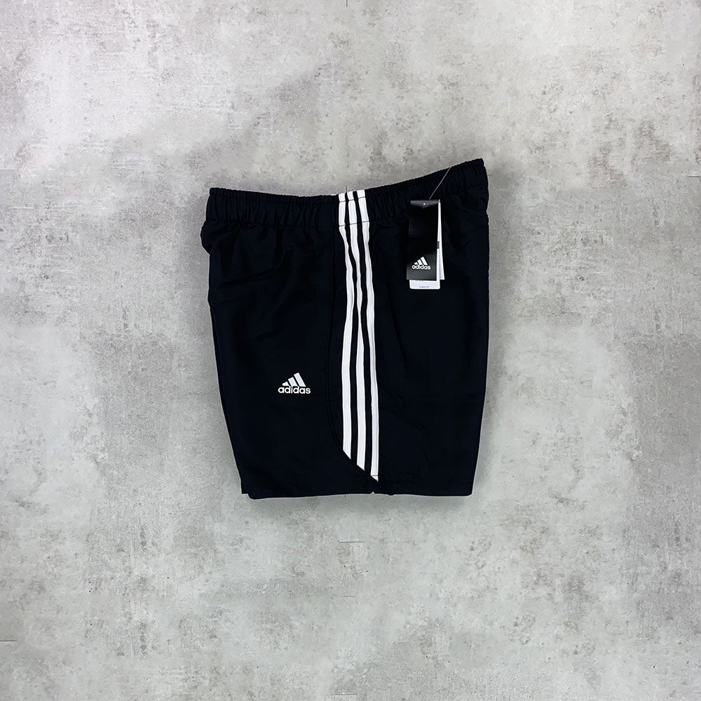 adidas running shorts black and white pockets drawstring