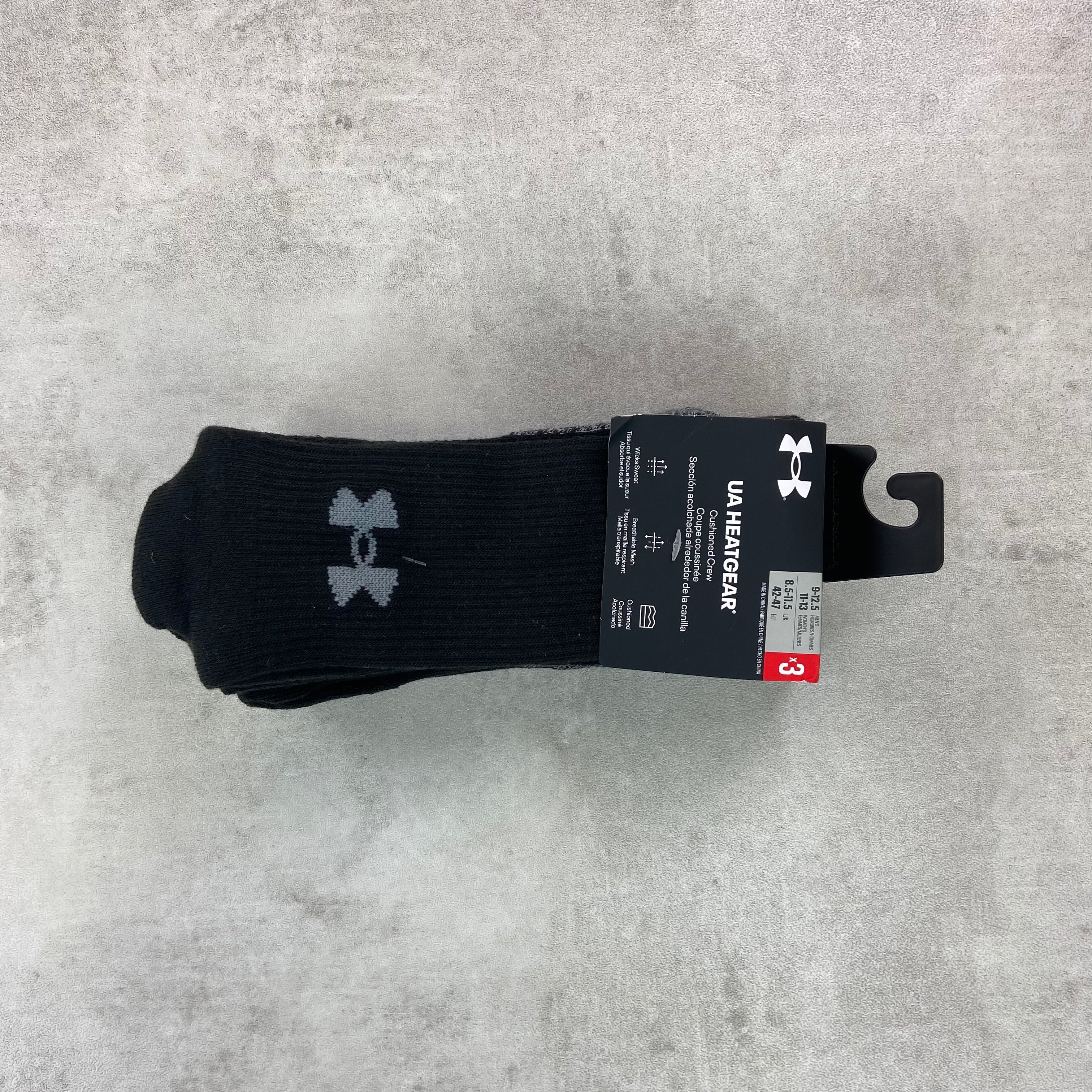 Under Armour Cushioned Crew Socks 3- Pack Black
