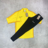 nike drill half zip and pants yellow tracksuit 