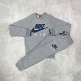 Nike Air Crew Neck/ Pants Tracksuit Set Grey
