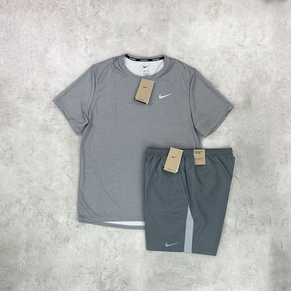 Nike Miler T-Shirt/ Shorts Set Grey
