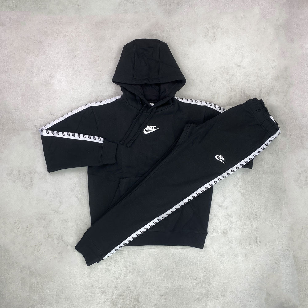 Nike Sportswear Repeat Essential Fleece Hooded Tracksuit Black – StockUK