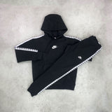 nike repeat tracksuit full matching tracksuit black and white 