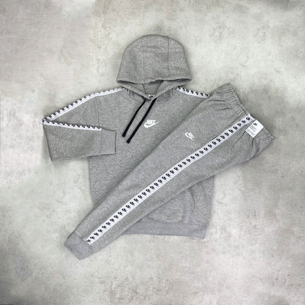 Nike Sportswear Repeat Essential Fleece Hooded Tracksuit Grey