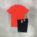 Nike Dri-Fit T-Shirt/Short Set Crimson/Black