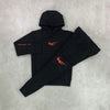 nike just do it fleece tracksuit orange black 