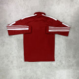 Adidas 3 Stripe Half Zip Red/ White