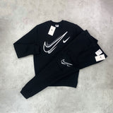 Nike swoosh tracksuit black 