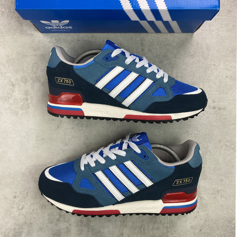 adidas Originals ZX 750 Blue/ White/ Red – StockUK